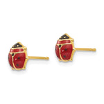 Inverness 866C Enameled Lady Bug Earrings 14KT