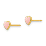 Inverness 840C Pink Enamel Heart Earrings 24KT