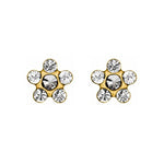 Inverness 805C Flower Crystal Earrings 24KT