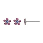 Inverness 804C Flower Rose/Sapphire Crystal Earrings 5mm