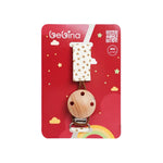 Bebina Pacifier Clip - Wood - Beige