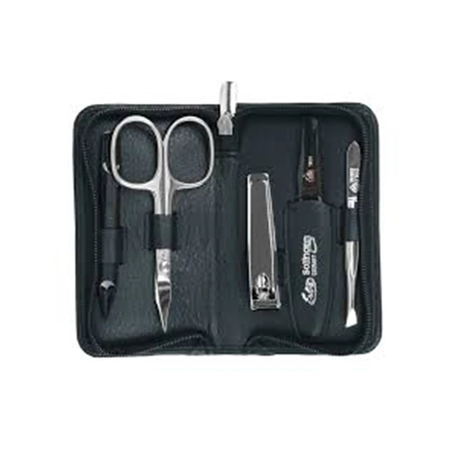 Erbe Solingen-Manicure Case5Pc Black Leather 