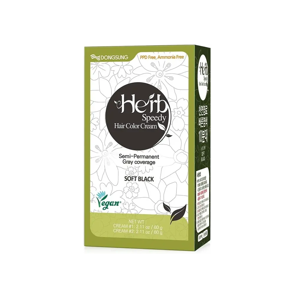 Herb Speedy Hair Color Cream Ammonia Free Soft Black
