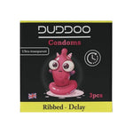 Duddoo Delay Ribbed Condoms 3 Pcs