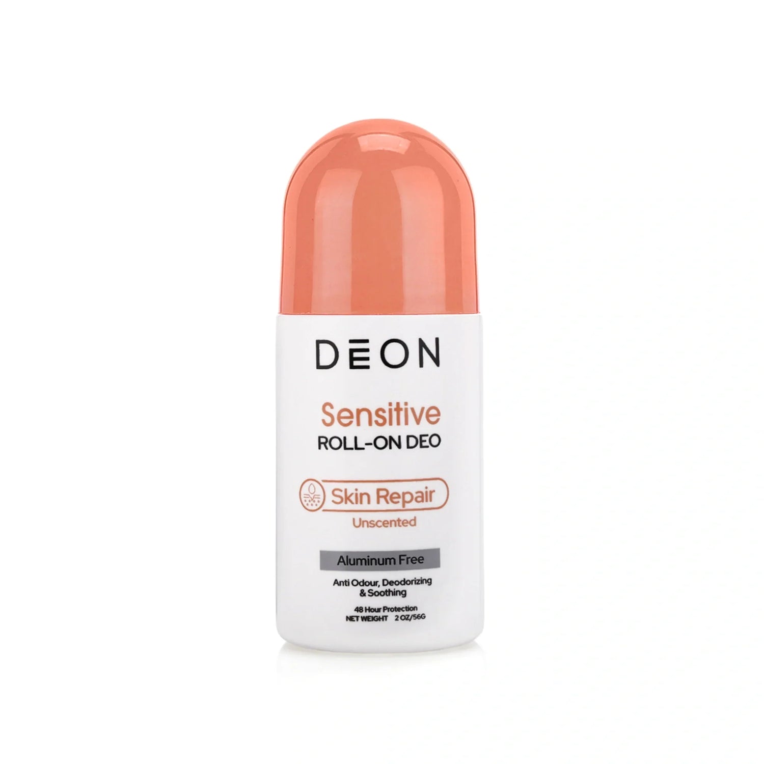 Deon Sensitive Roll-On Deo 48H Skin Repair Fragrance Free 56Gm