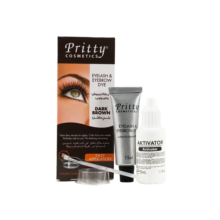 Pritty Eyelash & Eyebrow Dye Kit Dark Brown 3131203
