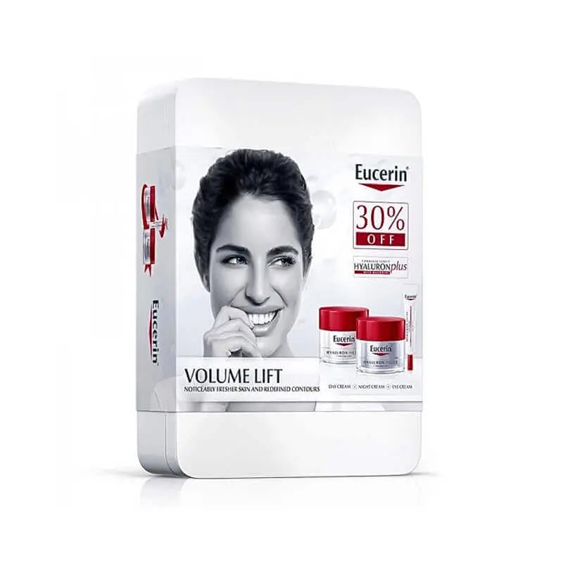 Eucerin Hyaluronic Filler Volume Day 50ml + Night 50ml + Free Eye 15ml