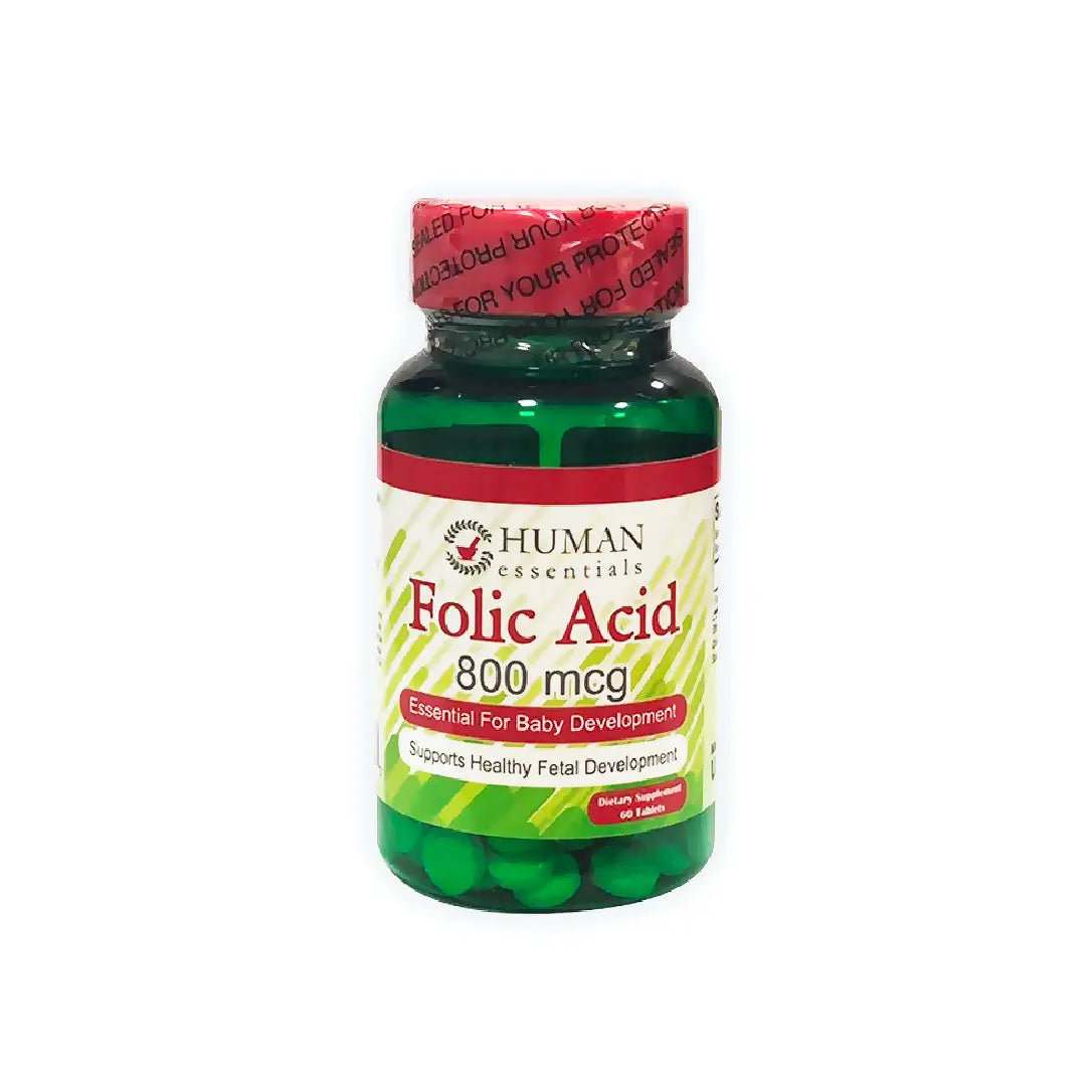 Human Essentials Folic Acid 800 MCG 60 Tablets