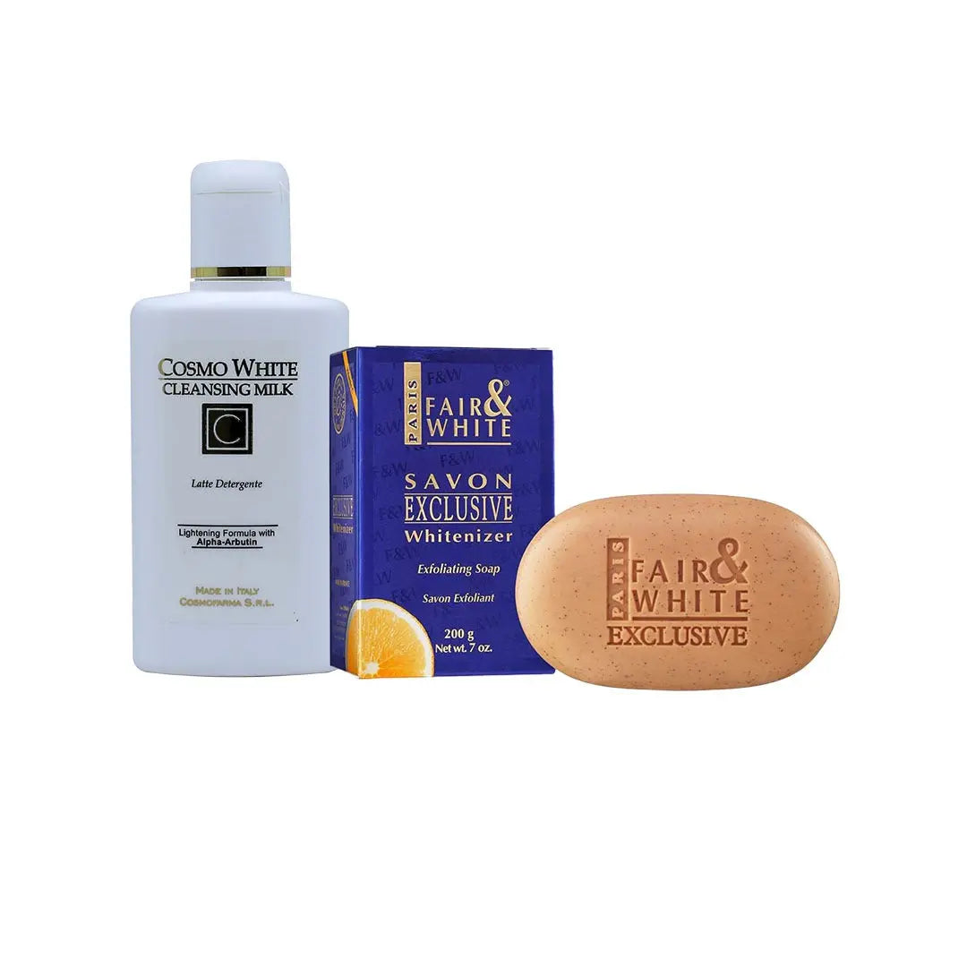 Cosmo White Cleansing Milk + F&W Vit-C Exf Soap Offer Package