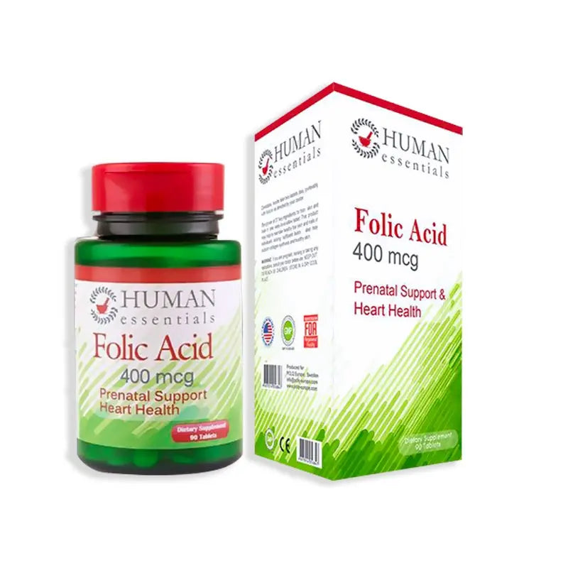 Human Essentials Folic Acid 400mcg Tablets 90'S