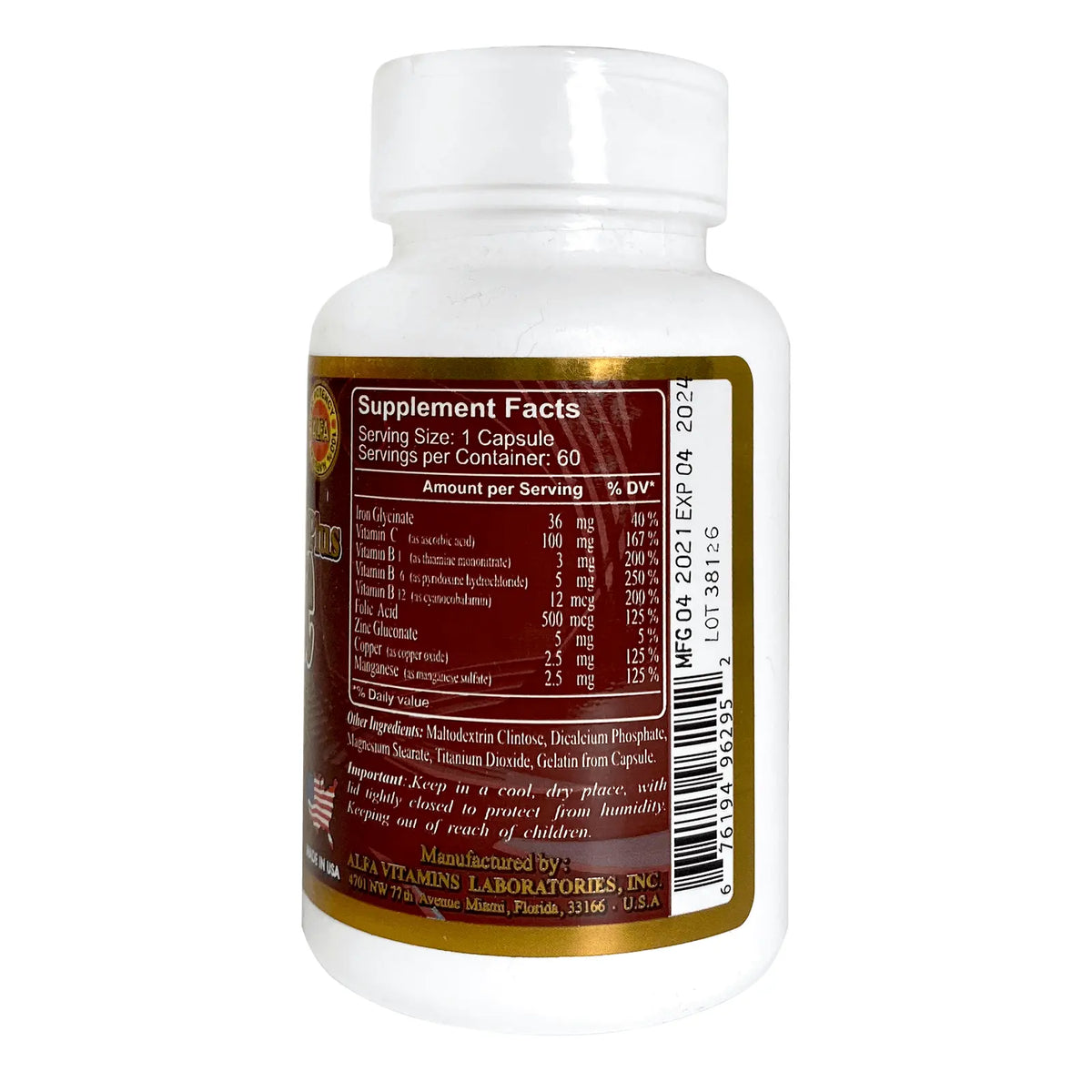 Alfa Vitamins Haemo Fort Plus 60 Caps