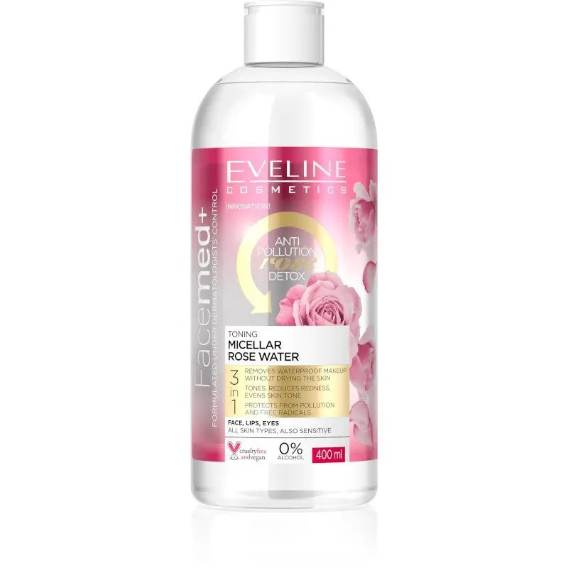 Eveline Facemed Toning Micellar Rose Water 400 Ml make up remover