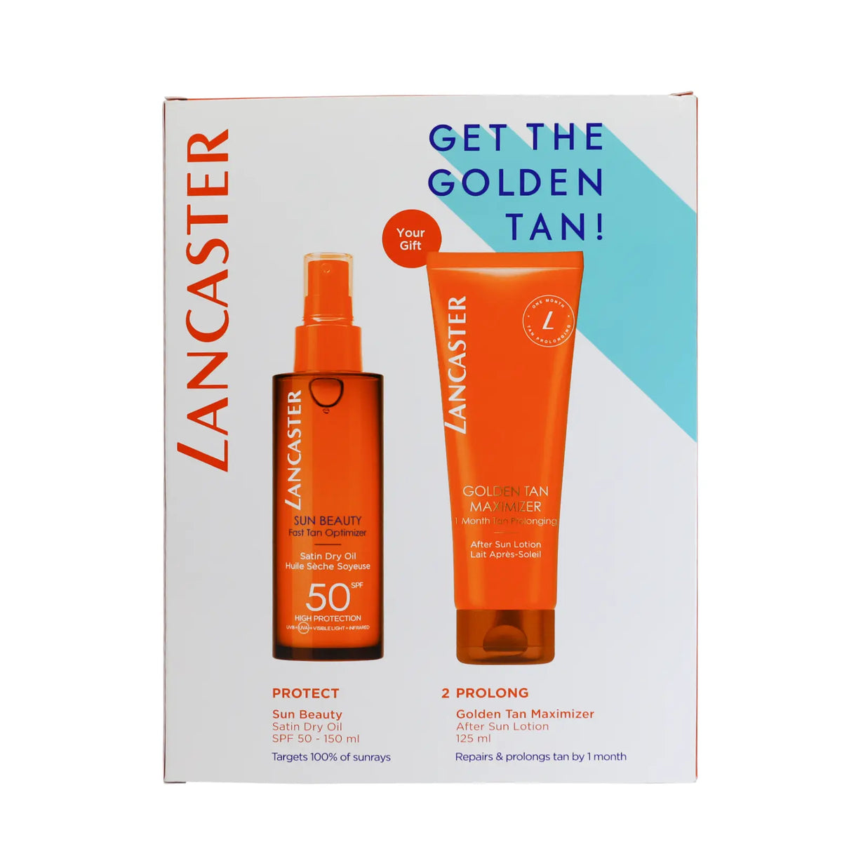 Lancaster S.B. Satin Dry Oil SPF 50 - 150Ml + G.T.M. Tan After Sun Lotion 125 Ml Offer