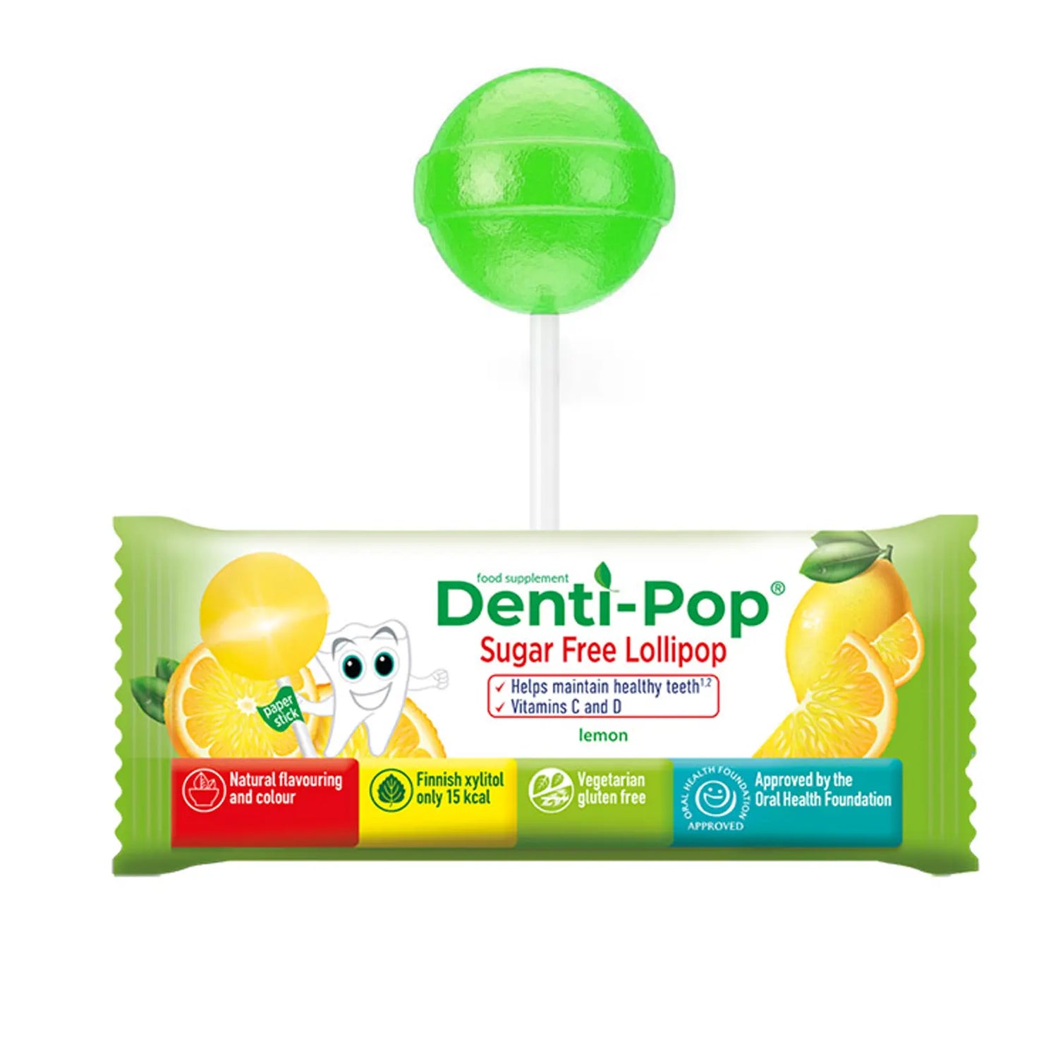 Denti Pop C And D Vitamins Lemon Lollipop 40 pcs