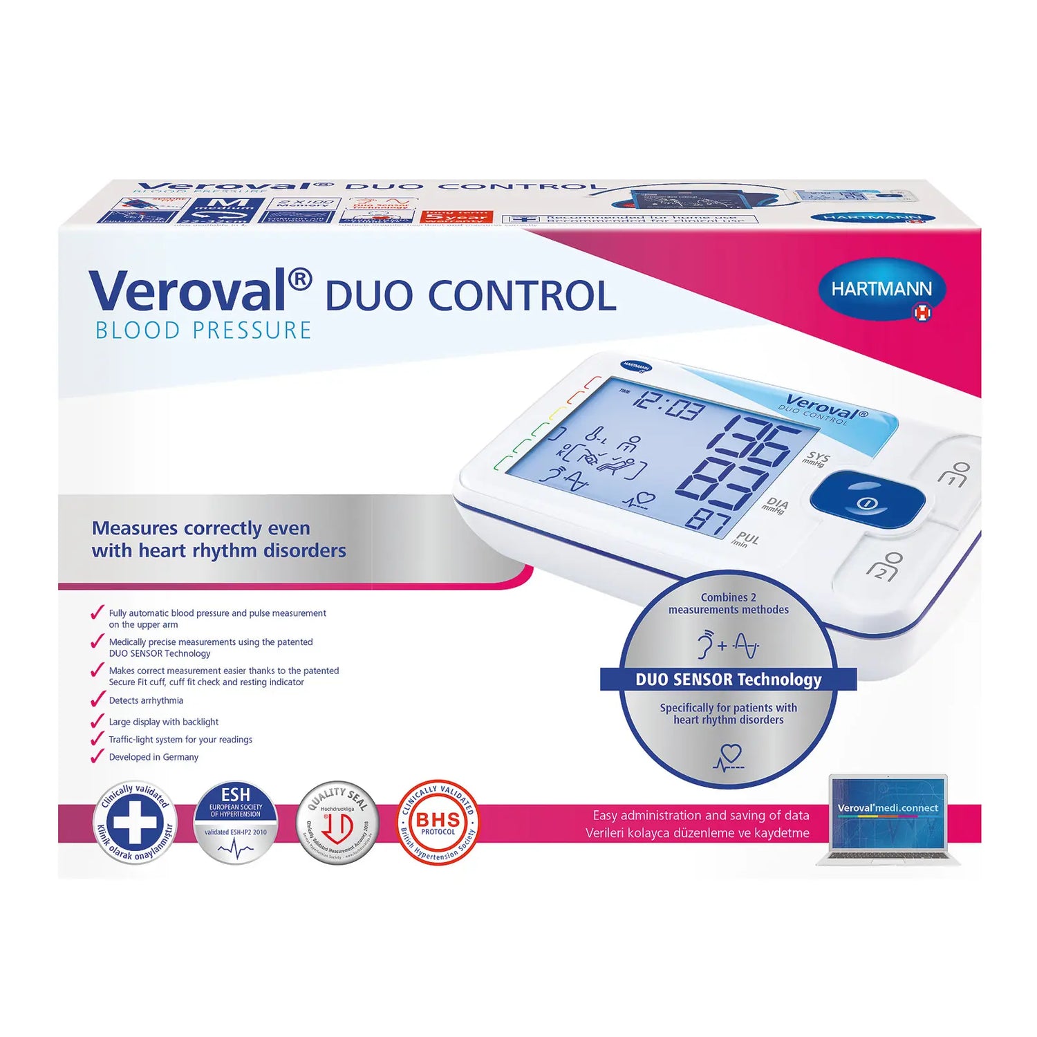 Hartmann Veroval Duo Control B.P upper arm (Large Cuff) P1