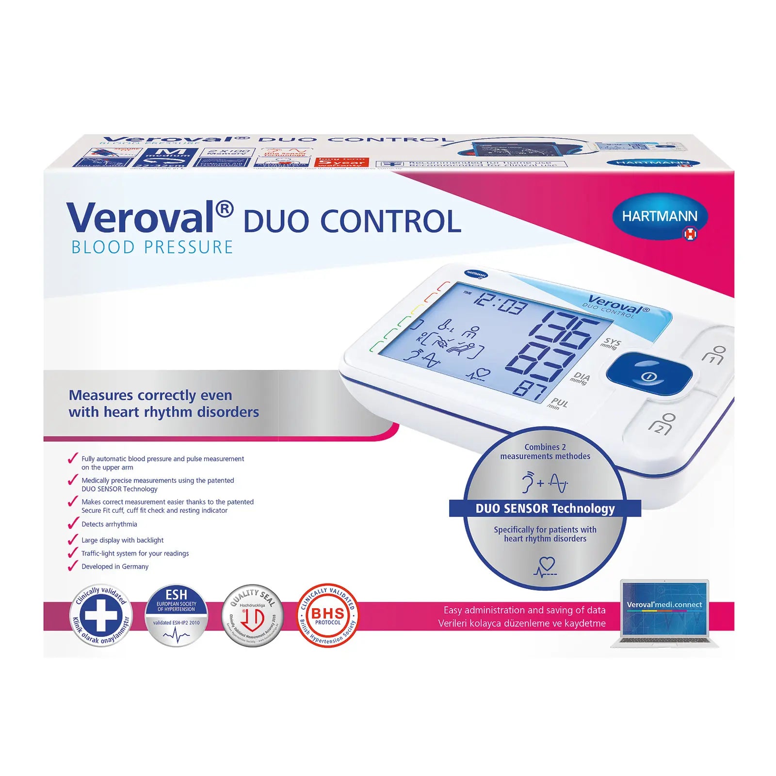 Hartmann Veroval Duo Control B.P upper arm (Large Cuff) P1