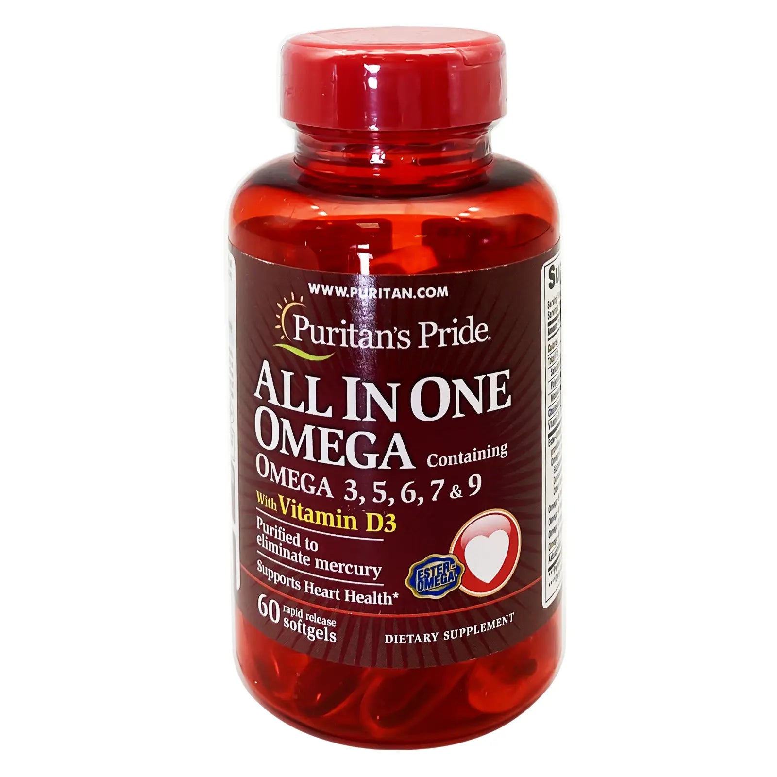 P.Pride All in One Omega with Vit D3 Softgels 60'S