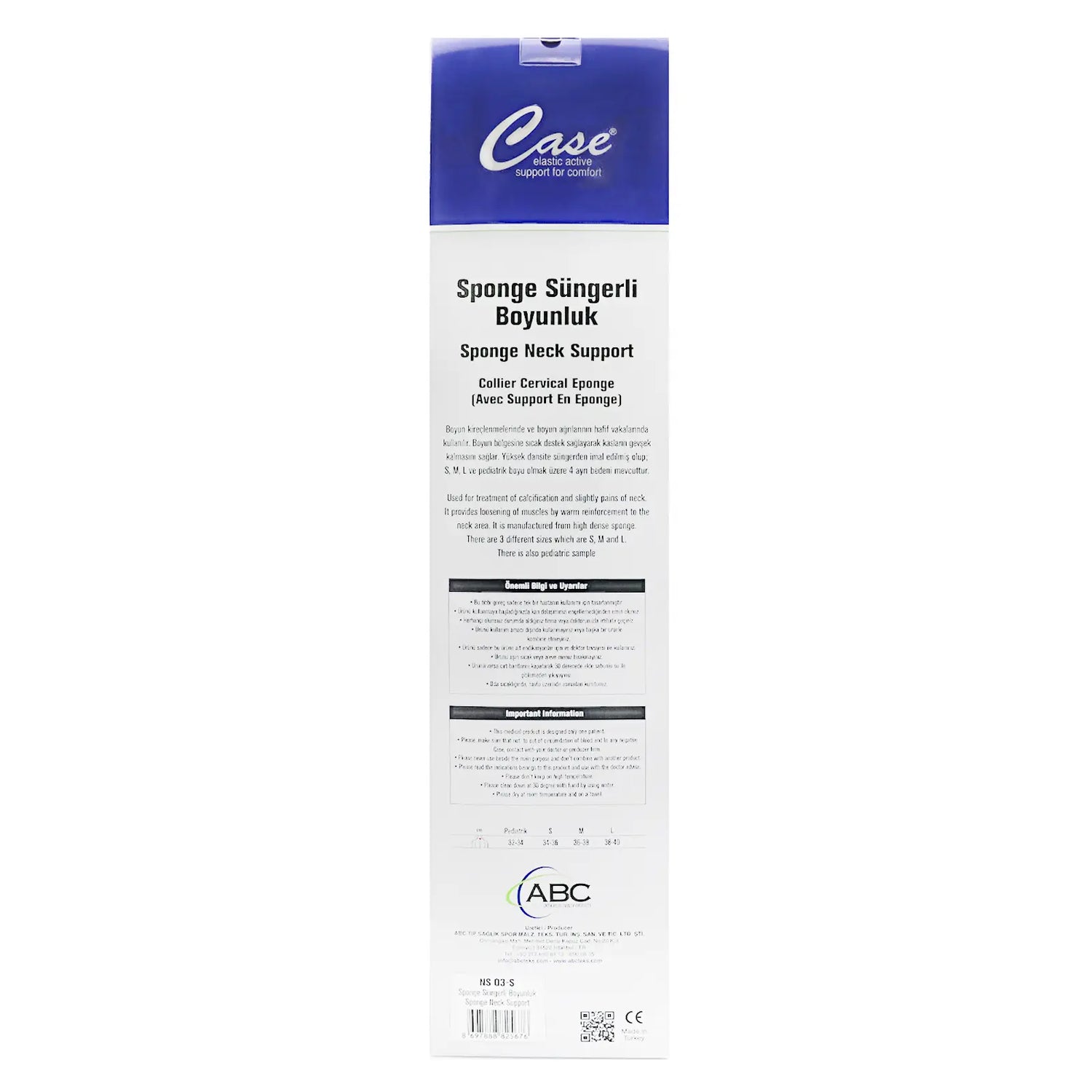 Case Sponge Neck Support  S