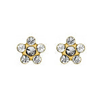 Inverness 805C Flower Crystal Earrings 24KT 