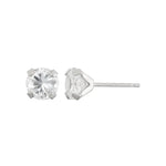 Inverness 353C Stainless Steel Clear CZ Earrings 7mm 