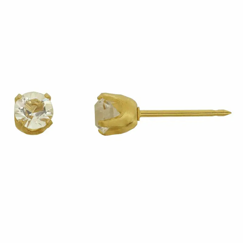 Inverness 33C Tiffany CZ Earrings 24KT 5mm