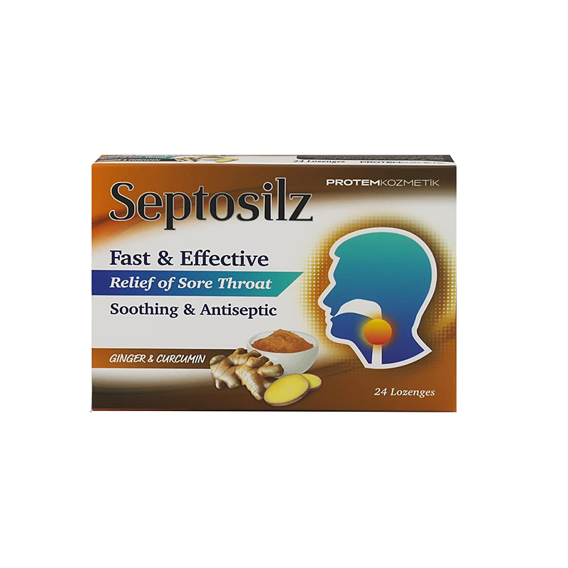 Septosilz Ginger And Curcumin Flavor 24 Lozenges