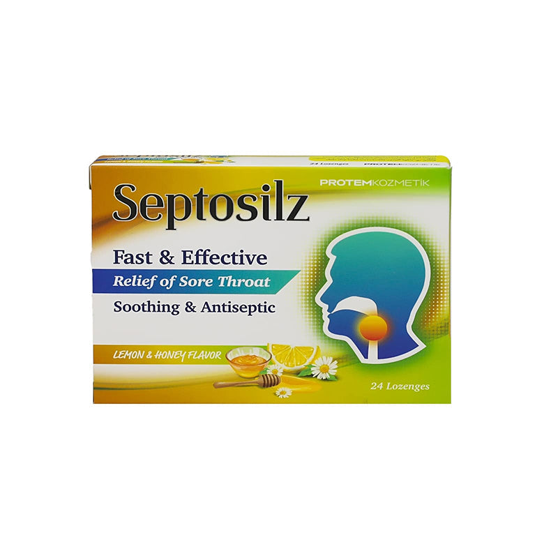 Septosilz Lemon And Honey Flavor 24 Lozenges