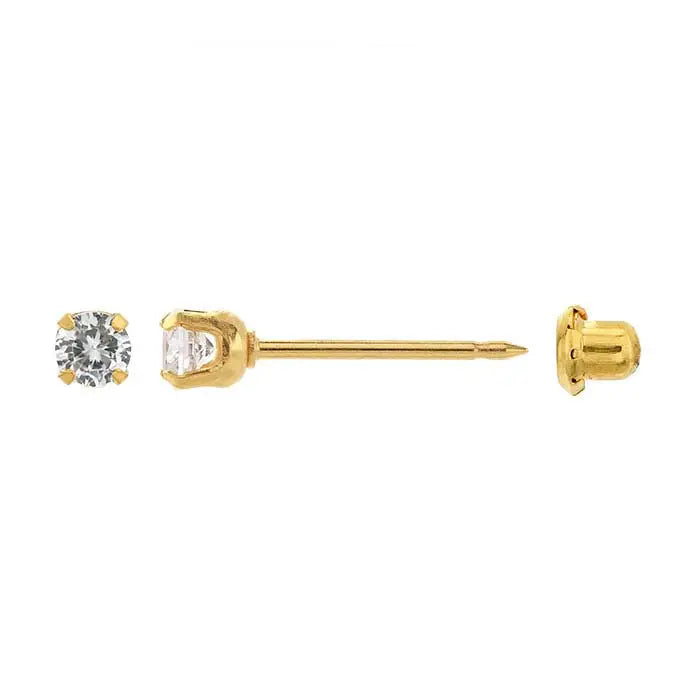Inverness 96C GP Crystal April Earrings 14KT 3mm