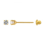 Inverness 96C GP Crystal April Earrings 14KT 3mm