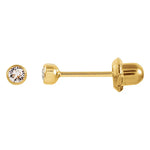 Inverness 5C GP Crystal Bezel Earrings 14KT 4mm