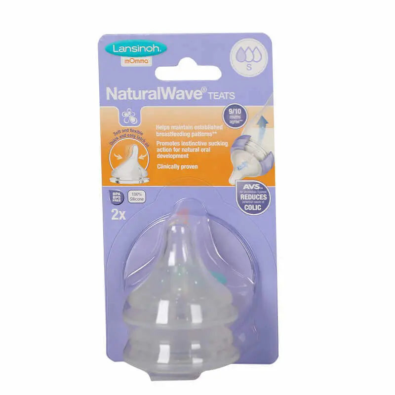 Lansinoh Natural Wave Nipples Slow Flow 2 Pcs 