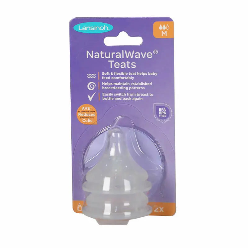 Lansinoh Natural Wave Nipples Medium Flow 2 Pcs 