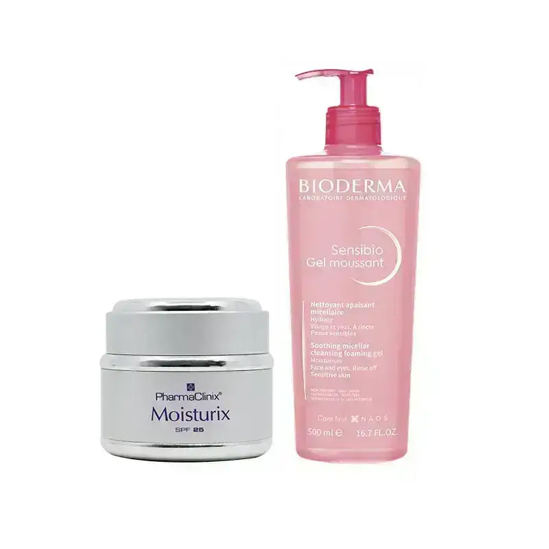 Sensitive skin care package with SPF 25