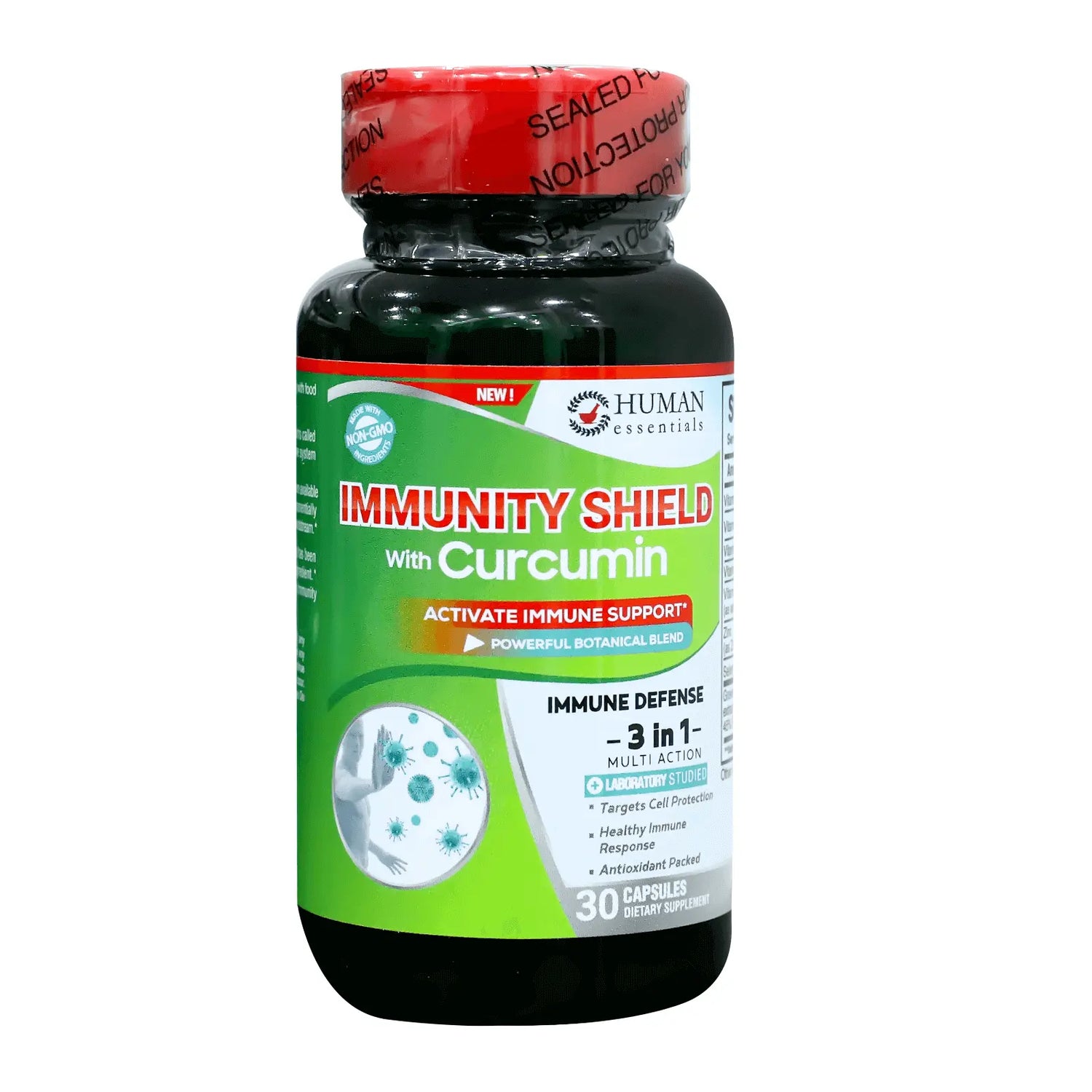 Human Essentials Immunity Shield with Curcumin Caps 30'S