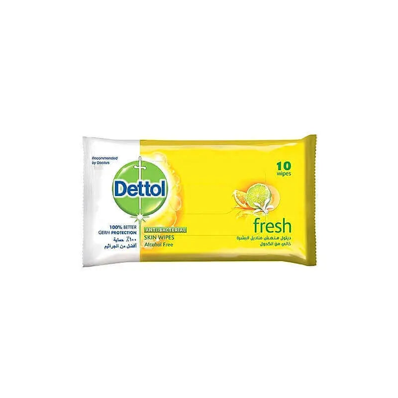 Dettol Fresh Antibacterial Wipes 10'S