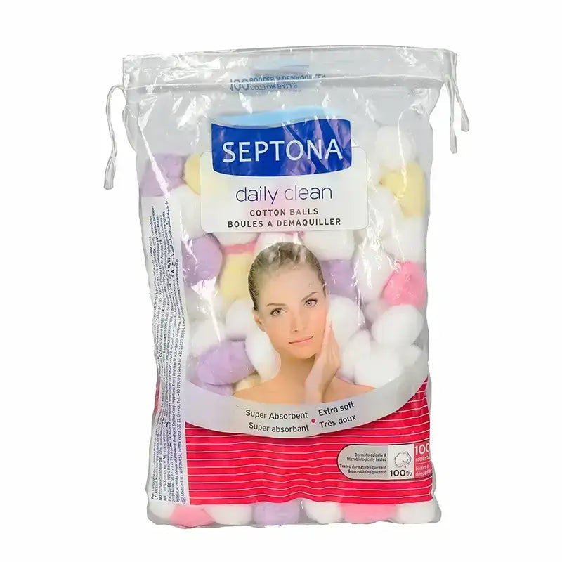 Septona Daily Clean Colored Cotton Balls 100 Pcs