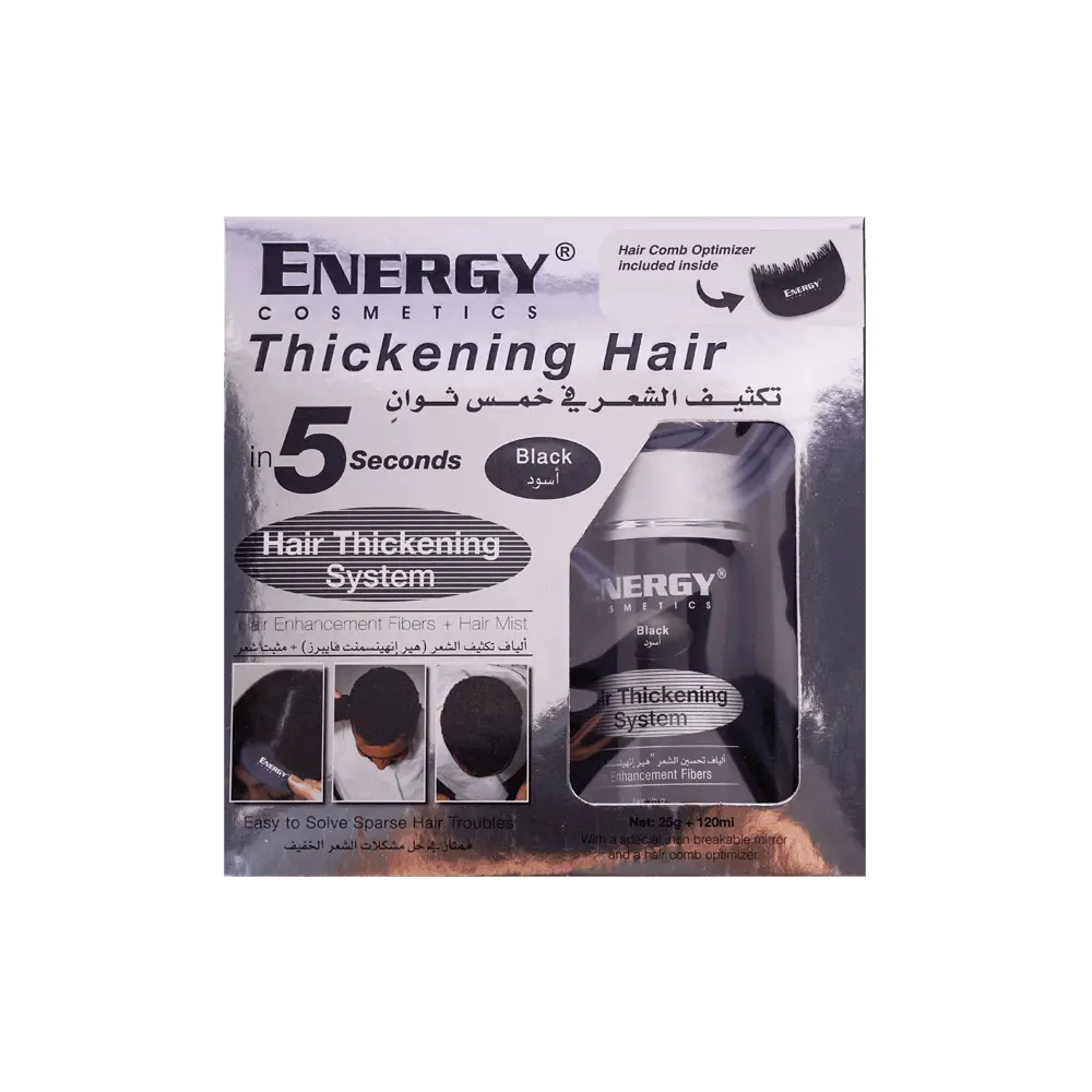 Energy Cosmetics Hair Thickening System Kit Black