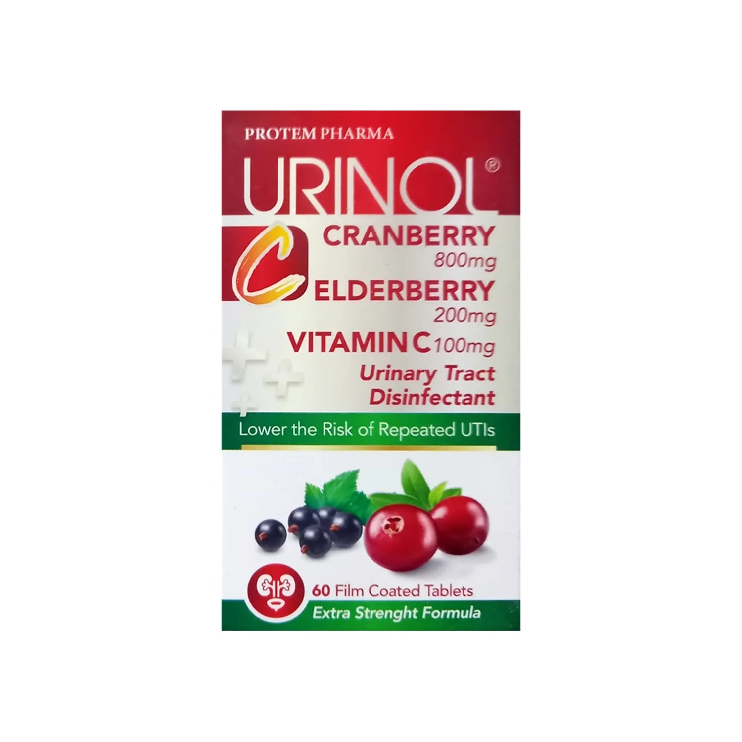 Urinol Cranberry with Vitamin C 60 F/C Tabs