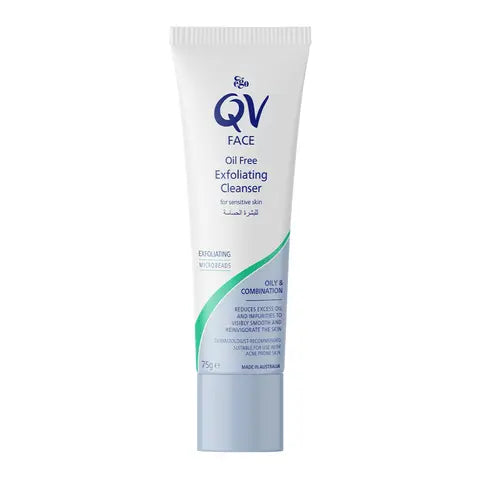 Qv Face Exfoliating Cleanser For Oily And Combination Skin 75 Gm