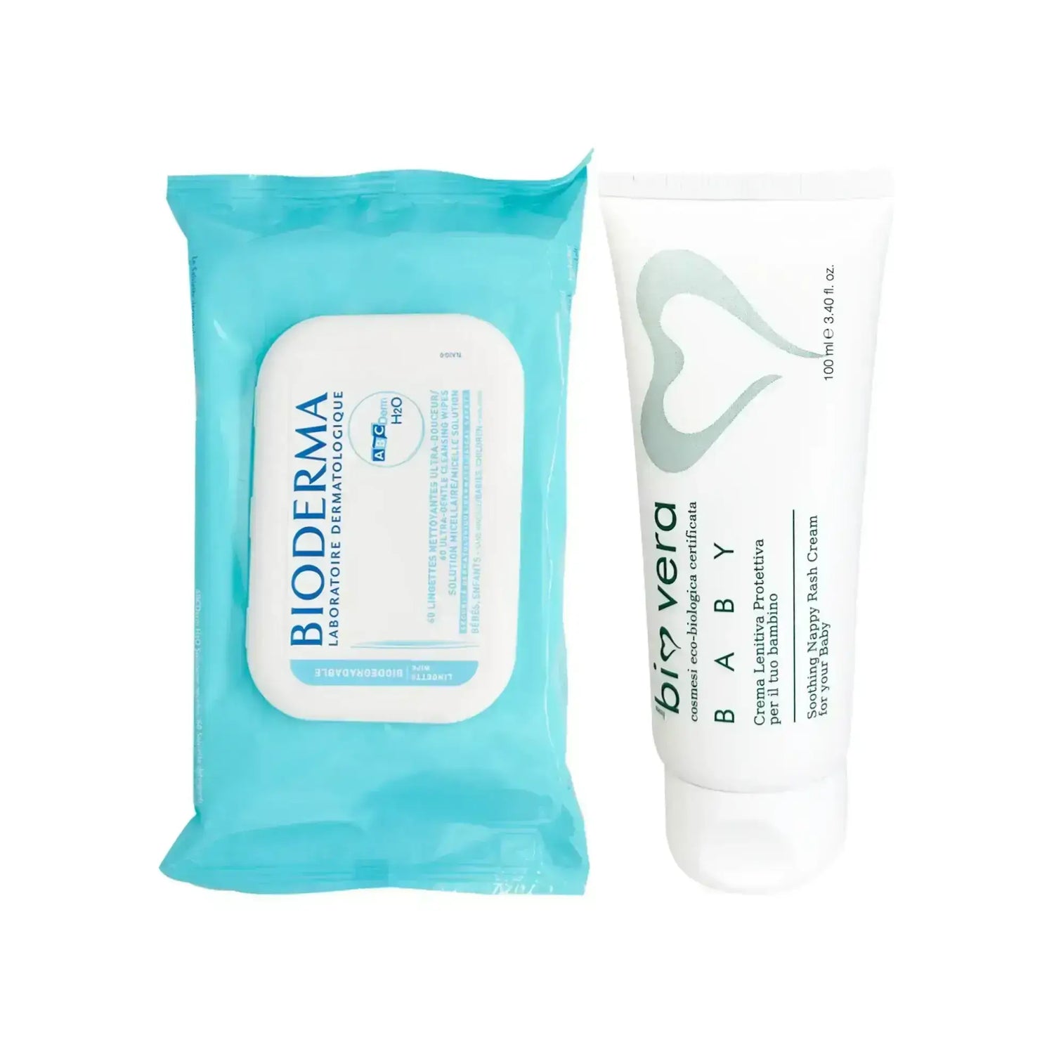package Bio Vera Nappy Rash Cream + Bioderma Abc Wipes