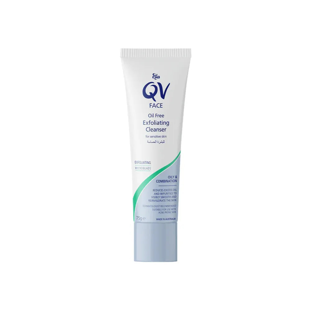 Qv Face Exfoliating Cleanser For Oily And Combination Skin 75 Gm