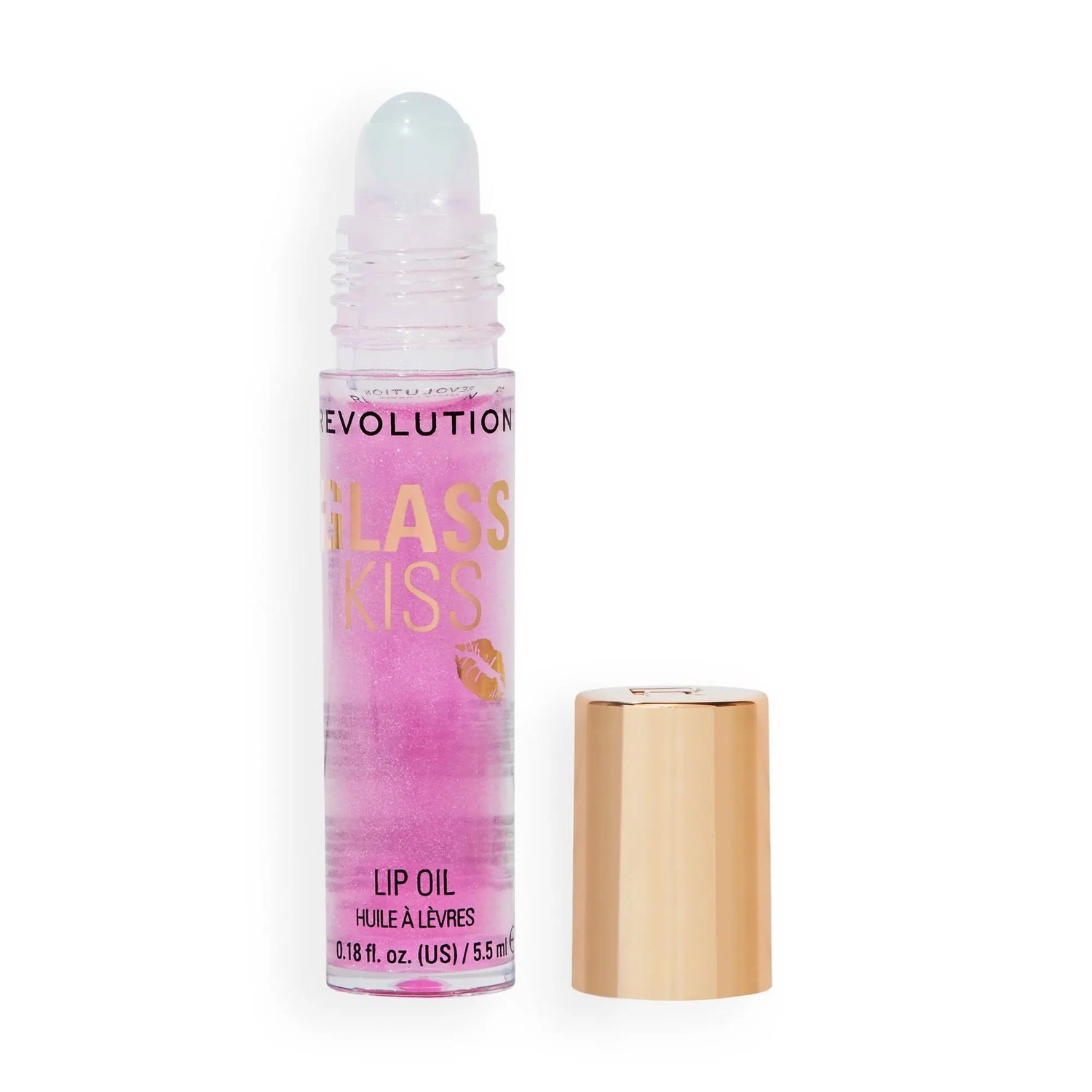 Revolution Glass Kiss Roller Ball Lip Oil Moonlight Clear Shimmer