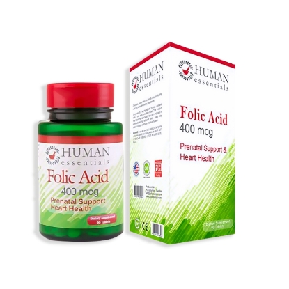 Human Essentials Folic Acid 400mcg Tablets 90'S