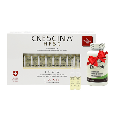 Crescina Regrowth 1300 Woman + A/C Pro Hair Free Offer Package
