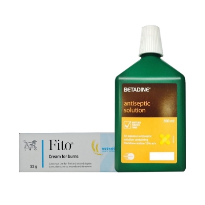 Betadine Antiseptic Solution + Fito Cream Offer Package