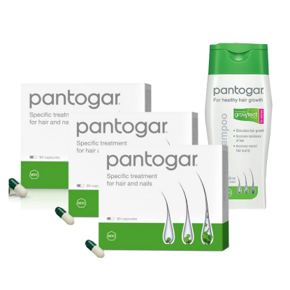 Pantogar Capsules 2+1 Free + Pantogar Shampoo Women Free Offer Package