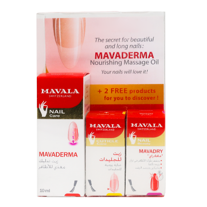 Mavala Secret Of Healthy Nails Kit  3 Items(Mavaderma Kit&Cuticle Oil&Mavadry) Offer