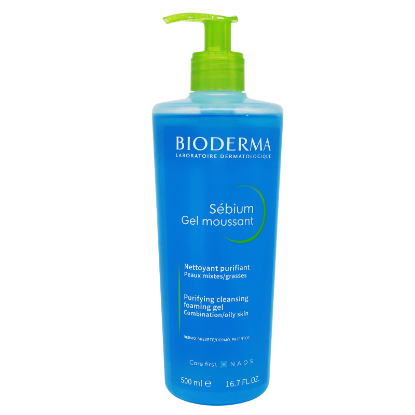 Bioderma Sebium Foaming Gel 500 mL removes impurities