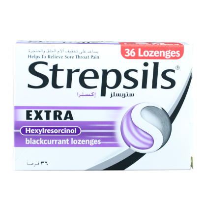 Strepsils Extra Blackcurrant Lozenges 36'S