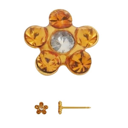 Inverness 800C Flower Topaz With Crystal Earrings 24KT